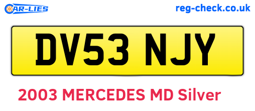 DV53NJY are the vehicle registration plates.