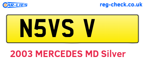 N5VSV are the vehicle registration plates.