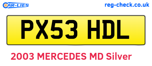 PX53HDL are the vehicle registration plates.
