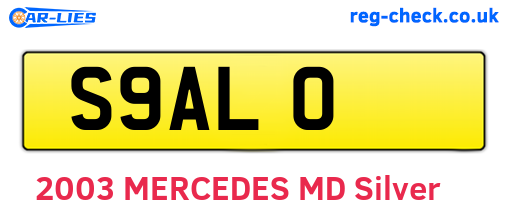 S9ALO are the vehicle registration plates.