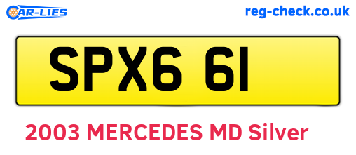 SPX661 are the vehicle registration plates.