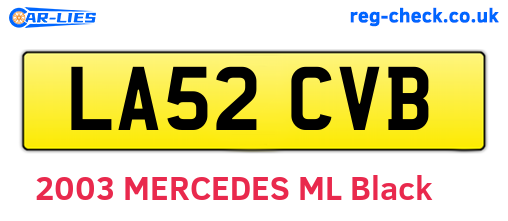 LA52CVB are the vehicle registration plates.