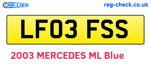 LF03FSS are the vehicle registration plates.