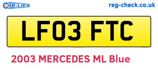 LF03FTC are the vehicle registration plates.