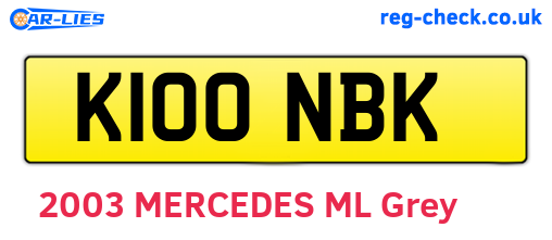 K100NBK are the vehicle registration plates.