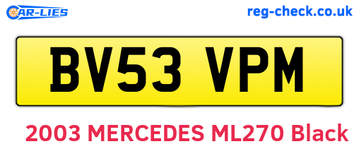BV53VPM are the vehicle registration plates.