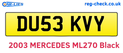 DU53KVY are the vehicle registration plates.