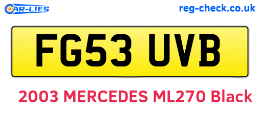 FG53UVB are the vehicle registration plates.