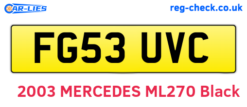 FG53UVC are the vehicle registration plates.