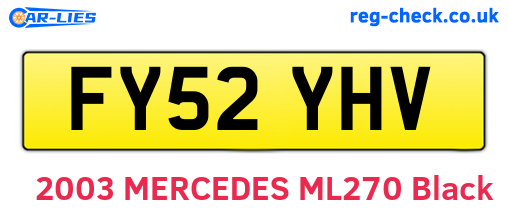 FY52YHV are the vehicle registration plates.