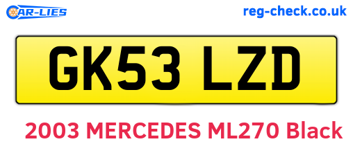 GK53LZD are the vehicle registration plates.
