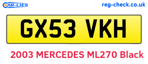 GX53VKH are the vehicle registration plates.