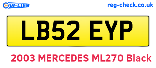 LB52EYP are the vehicle registration plates.