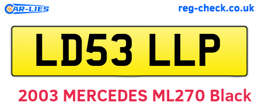 LD53LLP are the vehicle registration plates.