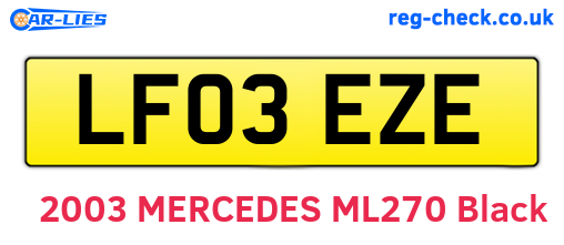 LF03EZE are the vehicle registration plates.