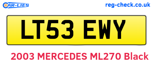 LT53EWY are the vehicle registration plates.