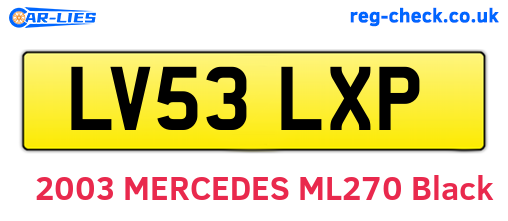 LV53LXP are the vehicle registration plates.