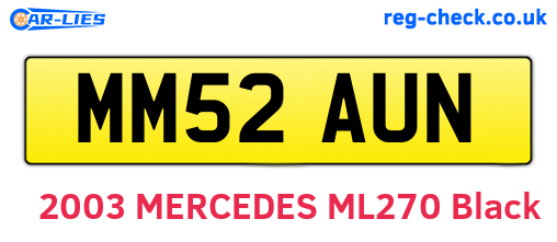 MM52AUN are the vehicle registration plates.