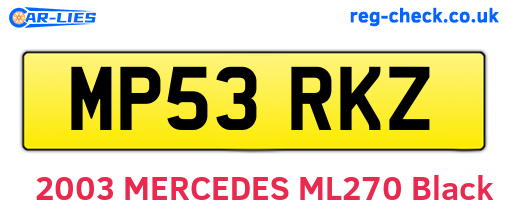 MP53RKZ are the vehicle registration plates.