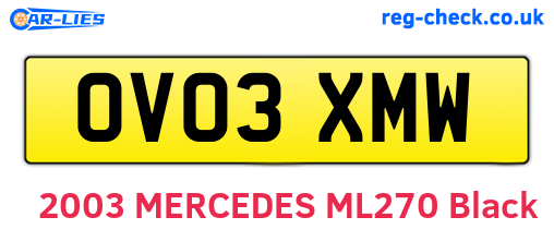 OV03XMW are the vehicle registration plates.