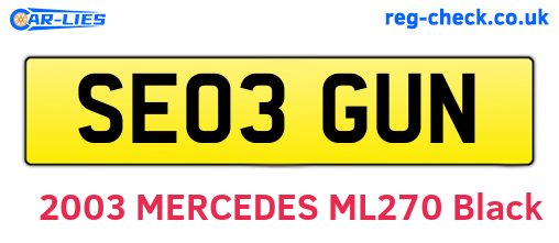 SE03GUN are the vehicle registration plates.