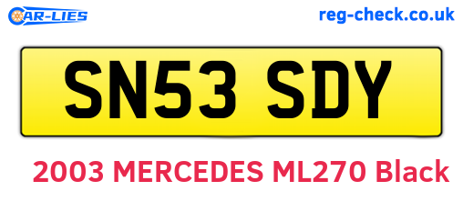 SN53SDY are the vehicle registration plates.