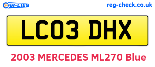 LC03DHX are the vehicle registration plates.