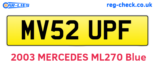 MV52UPF are the vehicle registration plates.