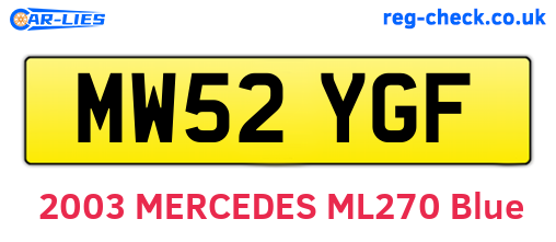 MW52YGF are the vehicle registration plates.