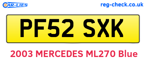 PF52SXK are the vehicle registration plates.