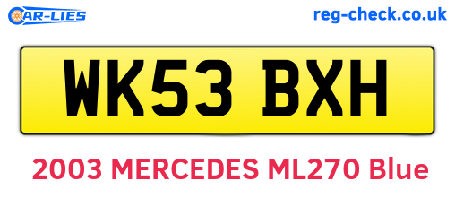 WK53BXH are the vehicle registration plates.