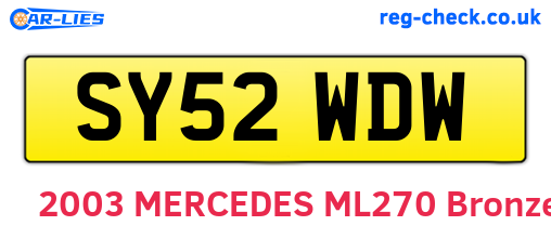SY52WDW are the vehicle registration plates.