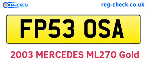 FP53OSA are the vehicle registration plates.