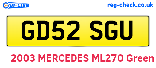 GD52SGU are the vehicle registration plates.