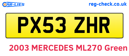PX53ZHR are the vehicle registration plates.
