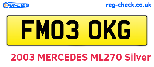 FM03OKG are the vehicle registration plates.