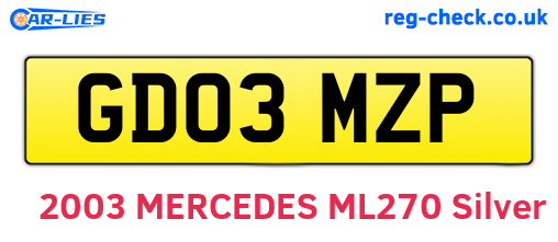 GD03MZP are the vehicle registration plates.