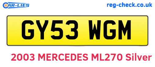 GY53WGM are the vehicle registration plates.