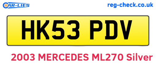 HK53PDV are the vehicle registration plates.