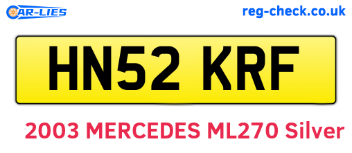 HN52KRF are the vehicle registration plates.
