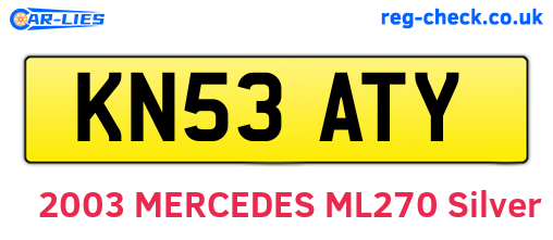 KN53ATY are the vehicle registration plates.