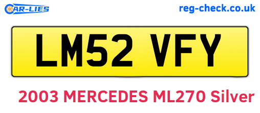 LM52VFY are the vehicle registration plates.