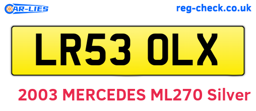 LR53OLX are the vehicle registration plates.