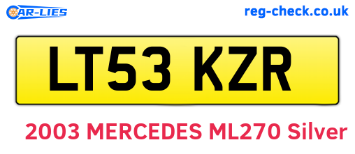 LT53KZR are the vehicle registration plates.