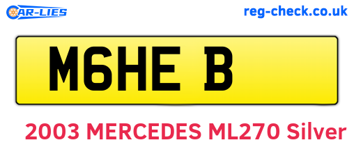 M6HEB are the vehicle registration plates.