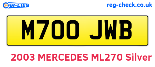 M700JWB are the vehicle registration plates.