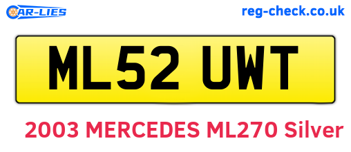 ML52UWT are the vehicle registration plates.