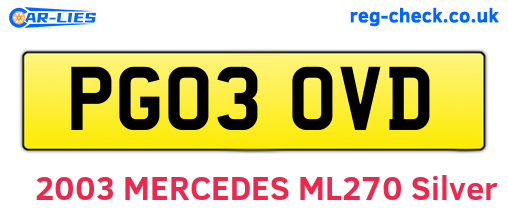 PG03OVD are the vehicle registration plates.