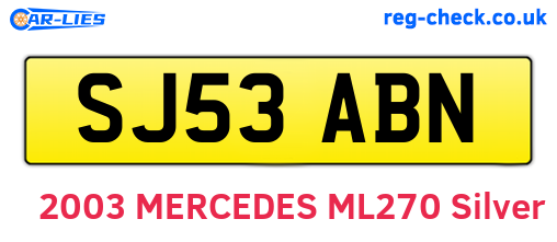SJ53ABN are the vehicle registration plates.