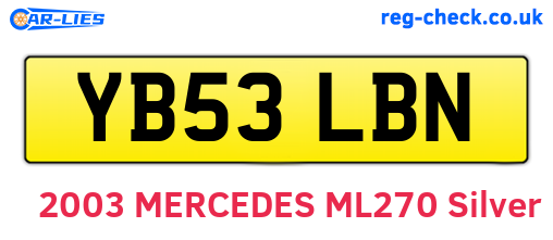 YB53LBN are the vehicle registration plates.